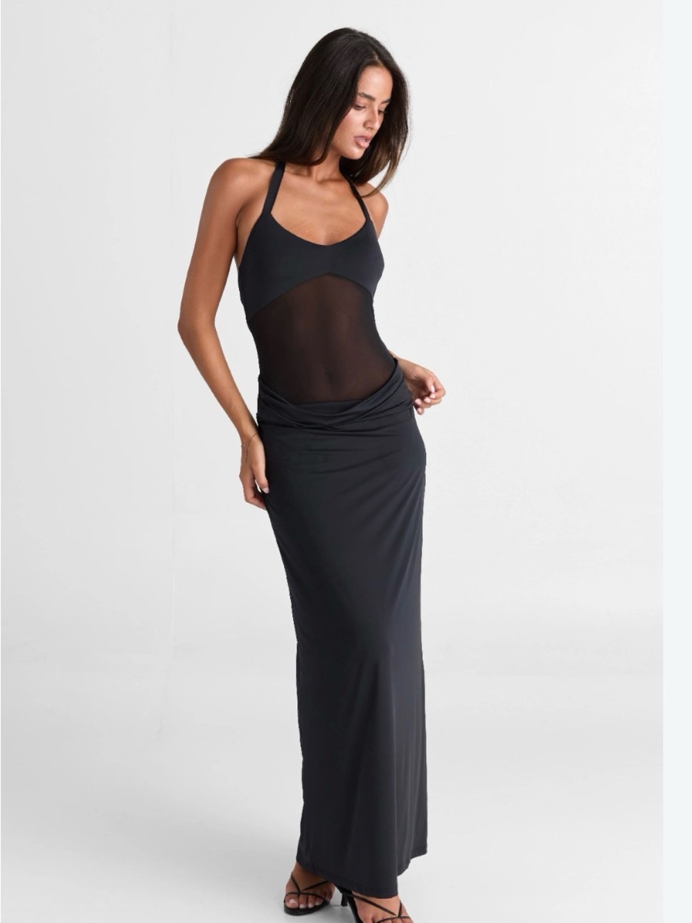 Black Sheer-Panel Maxi Dress - Women